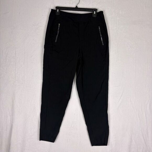 Athleta Black Jogger Nylon Zipper Pocket Jogger Pants Size 10 - Picture 1 of 13